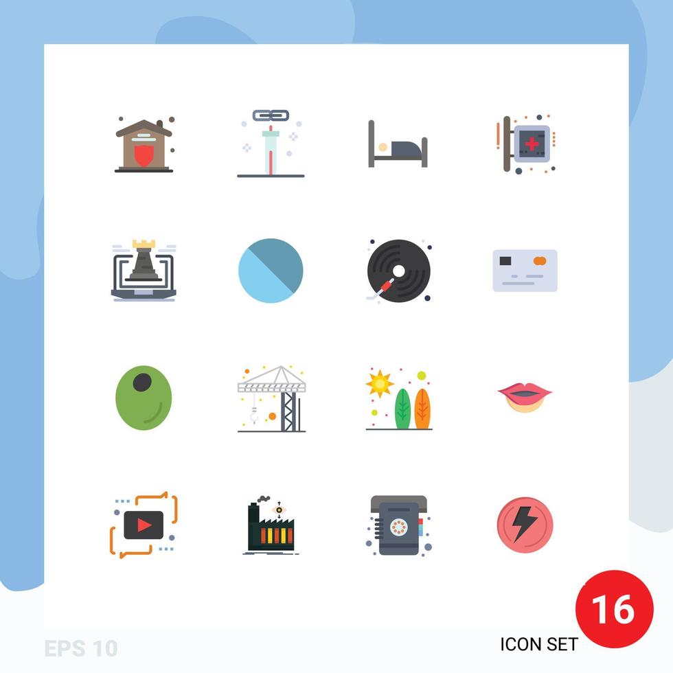 uppsättning av 16 kommersiell platt färger packa för slott tecken vetenskap medicinsk styrelse redigerbar packa av kreativ vektor design element