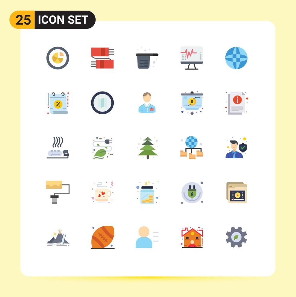 25 thematische Vektor-Flachfarben und editierbare Symbole von medizinischen Herzschlag-Schal-Herzbechern editierbare Vektordesign-Elemente vektor