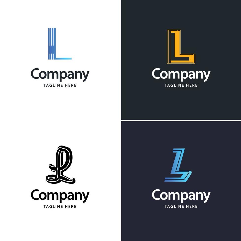 Buchstabe l großes Logo-Pack-Design kreatives modernes Logo-Design für Ihr Unternehmen vektor