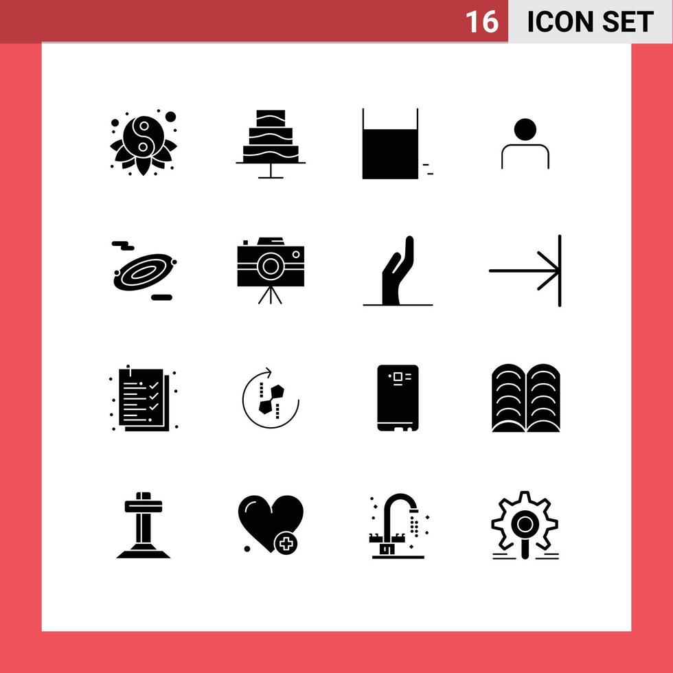 uppsättning av 16 modern ui ikoner symboler tecken för vetenskap användare spela uppsättningar människor redigerbar vektor design element