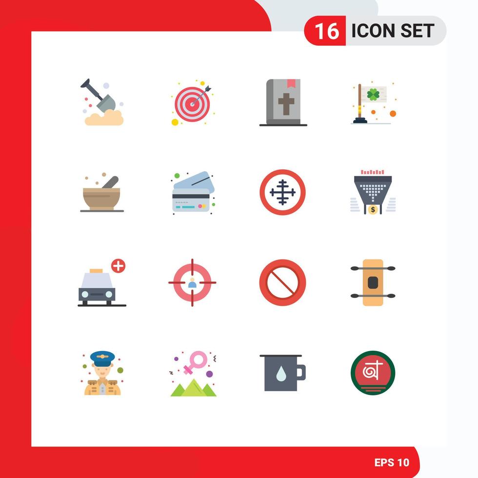 Stock Vector Icon Pack mit 16 Zeilenzeichen und Symbolen für den Tag der irischen Bibelfahne editierbares Paket kreativer Vektordesign-Elemente