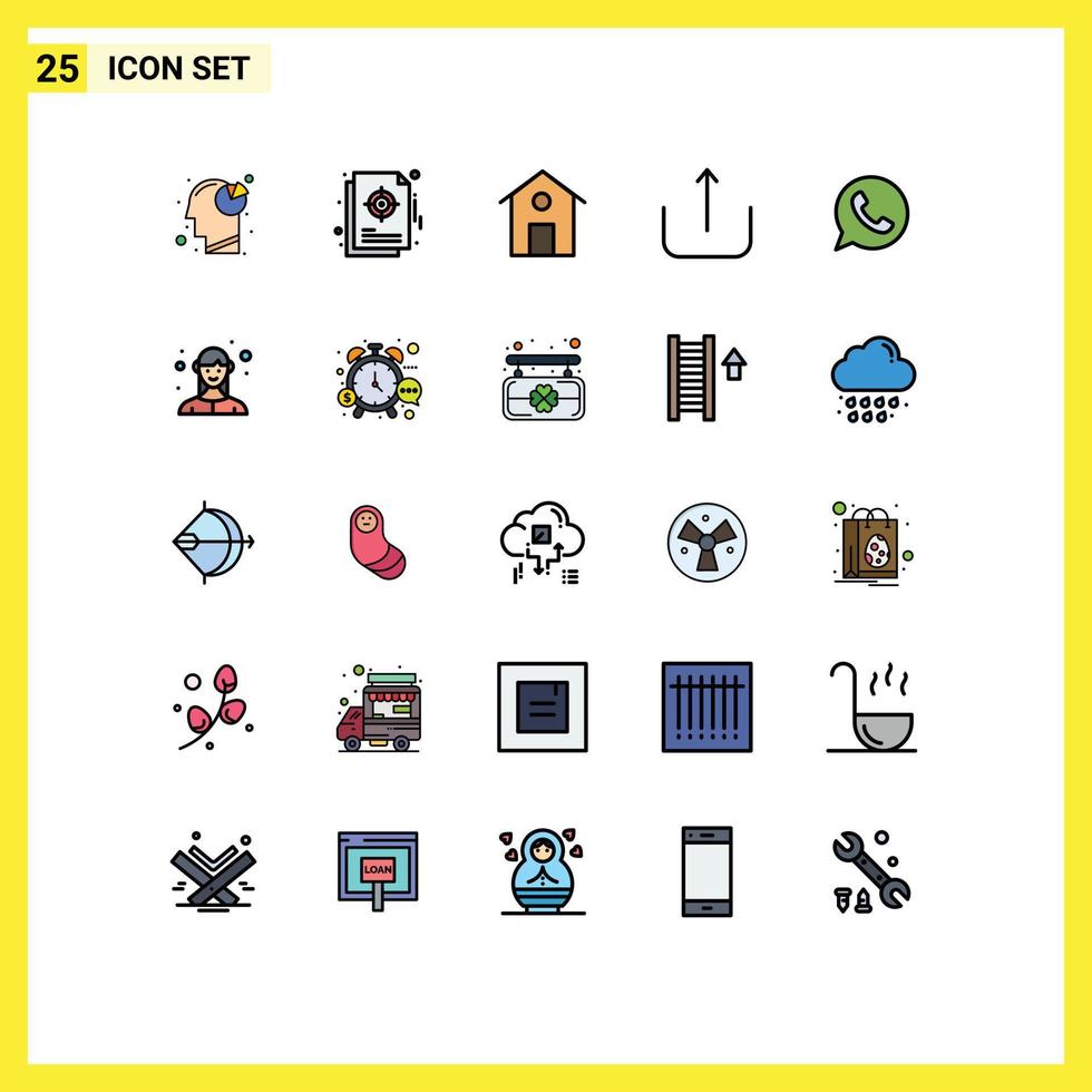 25 kreativ ikoner modern tecken och symboler av telefon app mål ladda upp multimedia redigerbar vektor design element