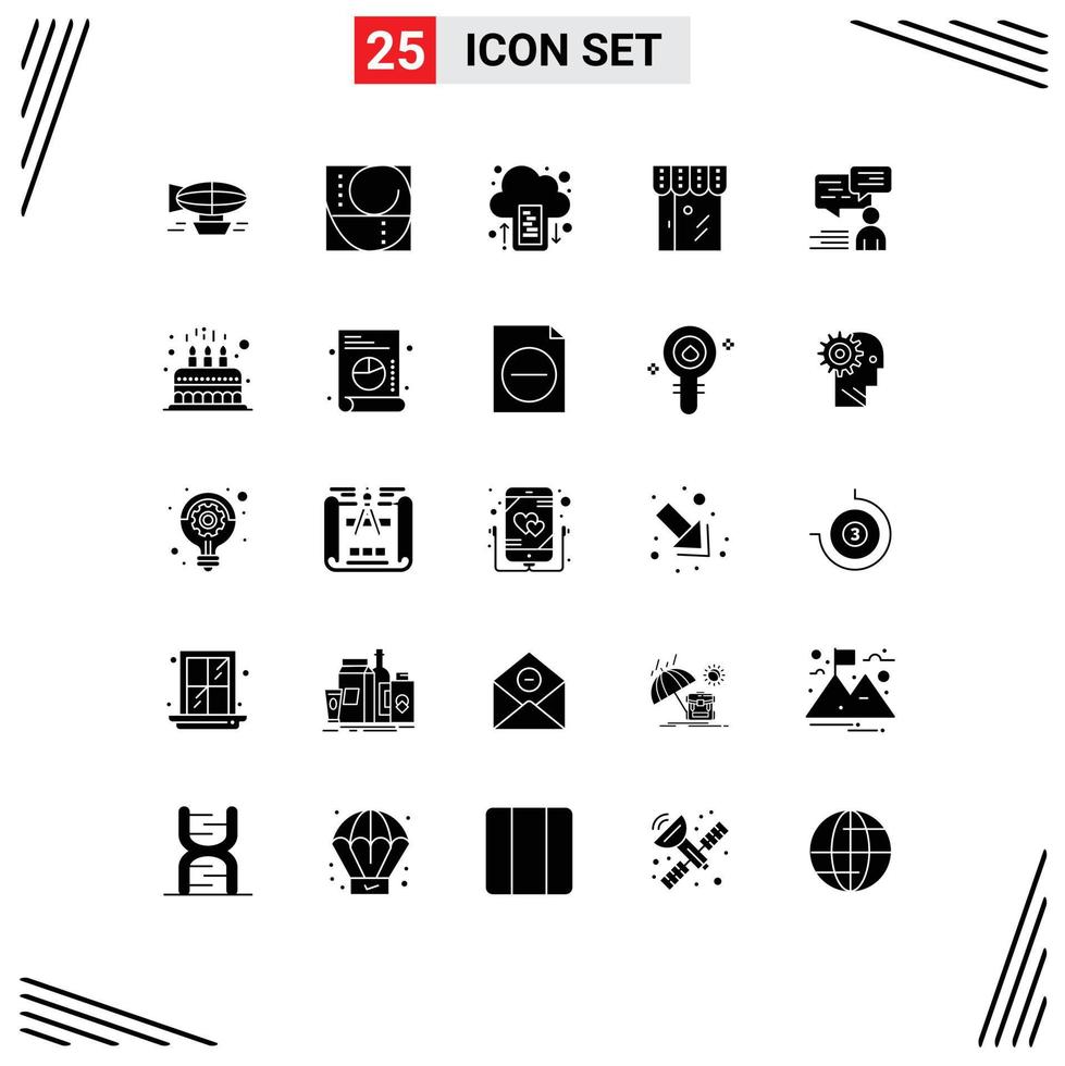 uppsättning av 25 modern ui ikoner symboler tecken för affär e-handel andel företag mobil redigerbar vektor design element