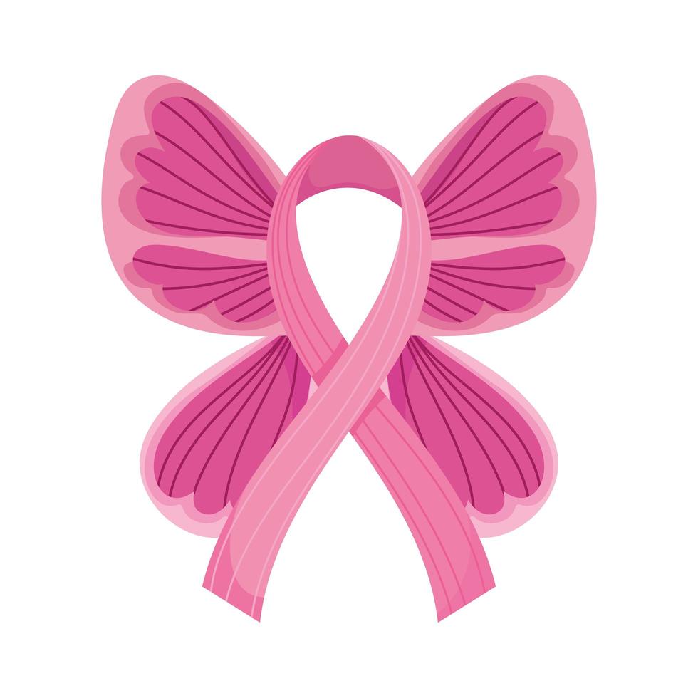 Brustkrebs-Bewusstseinsmonat rosa Schmetterlingsflügelbandvektor vektor