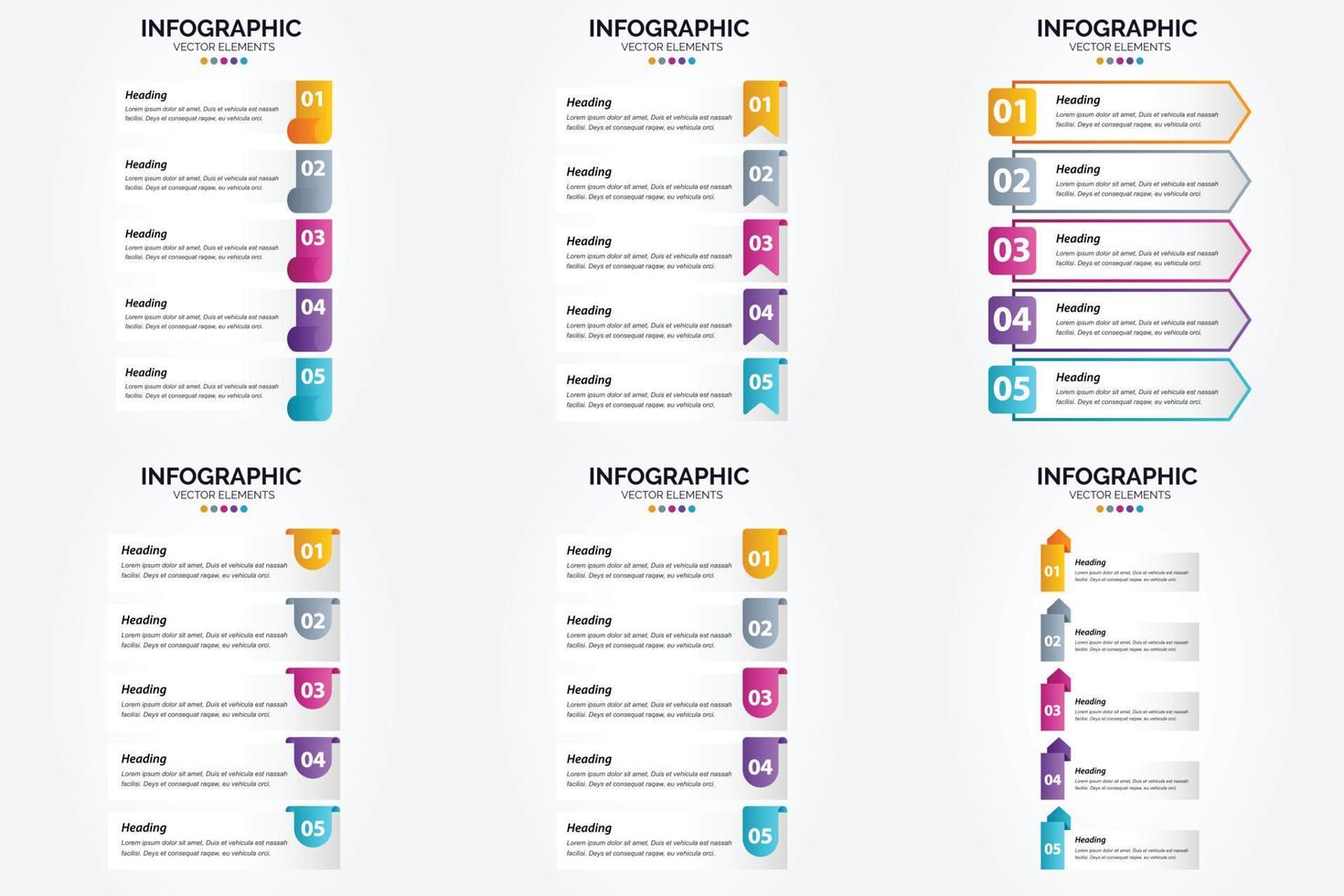 flaches Designset der Vektorillustrations-Infografiken für Werbebroschürenflieger und -zeitschrift vektor