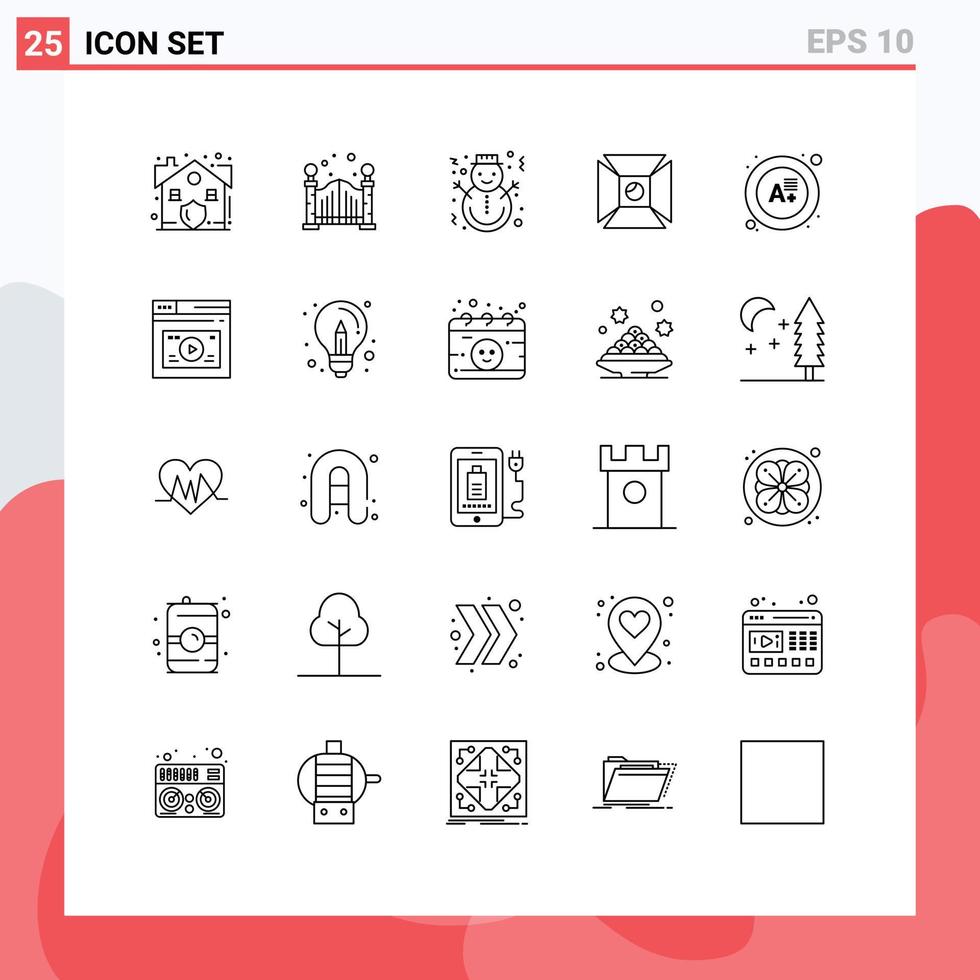 25 kreativ ikoner modern tecken och symboler av kvalitet skytte högtider ljus fokus redigerbar vektor design element