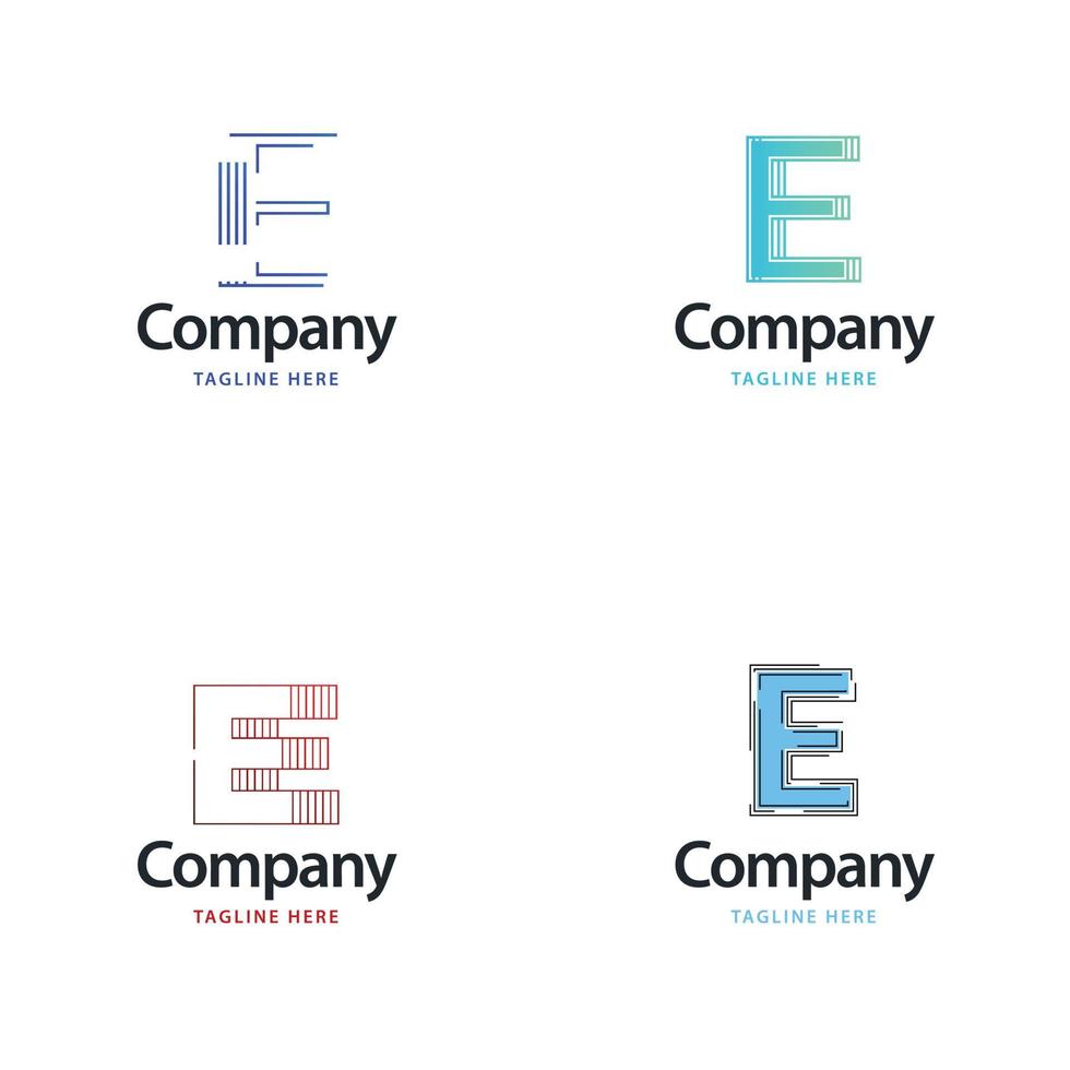 buchstabe e großes logo-paket design kreatives modernes logo-design für ihr unternehmen vektor