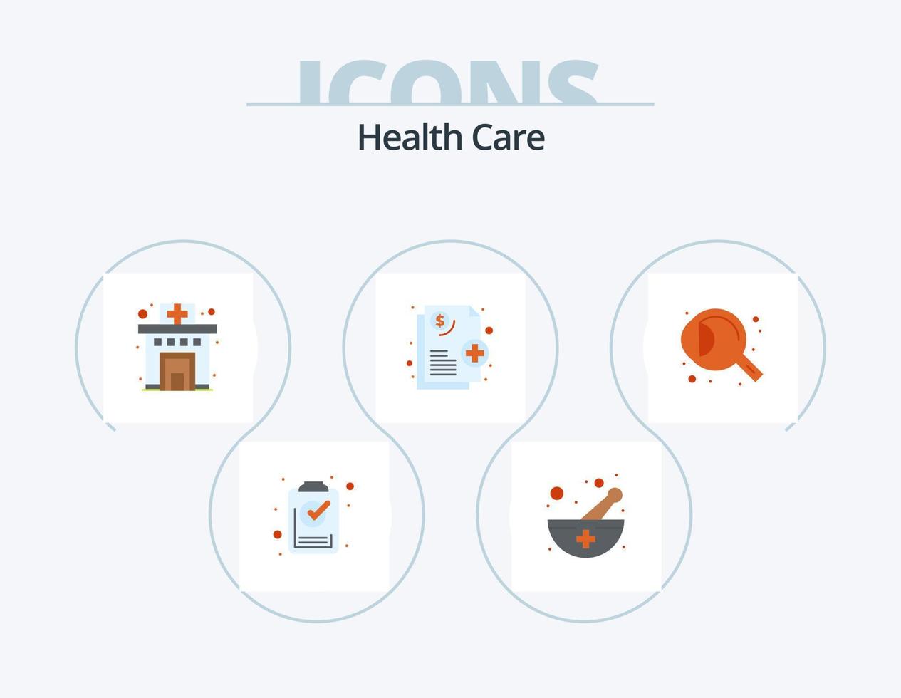 hälsa vård platt ikon packa 5 ikon design. öga. sjukvård. medicinsk. hälsa vektor