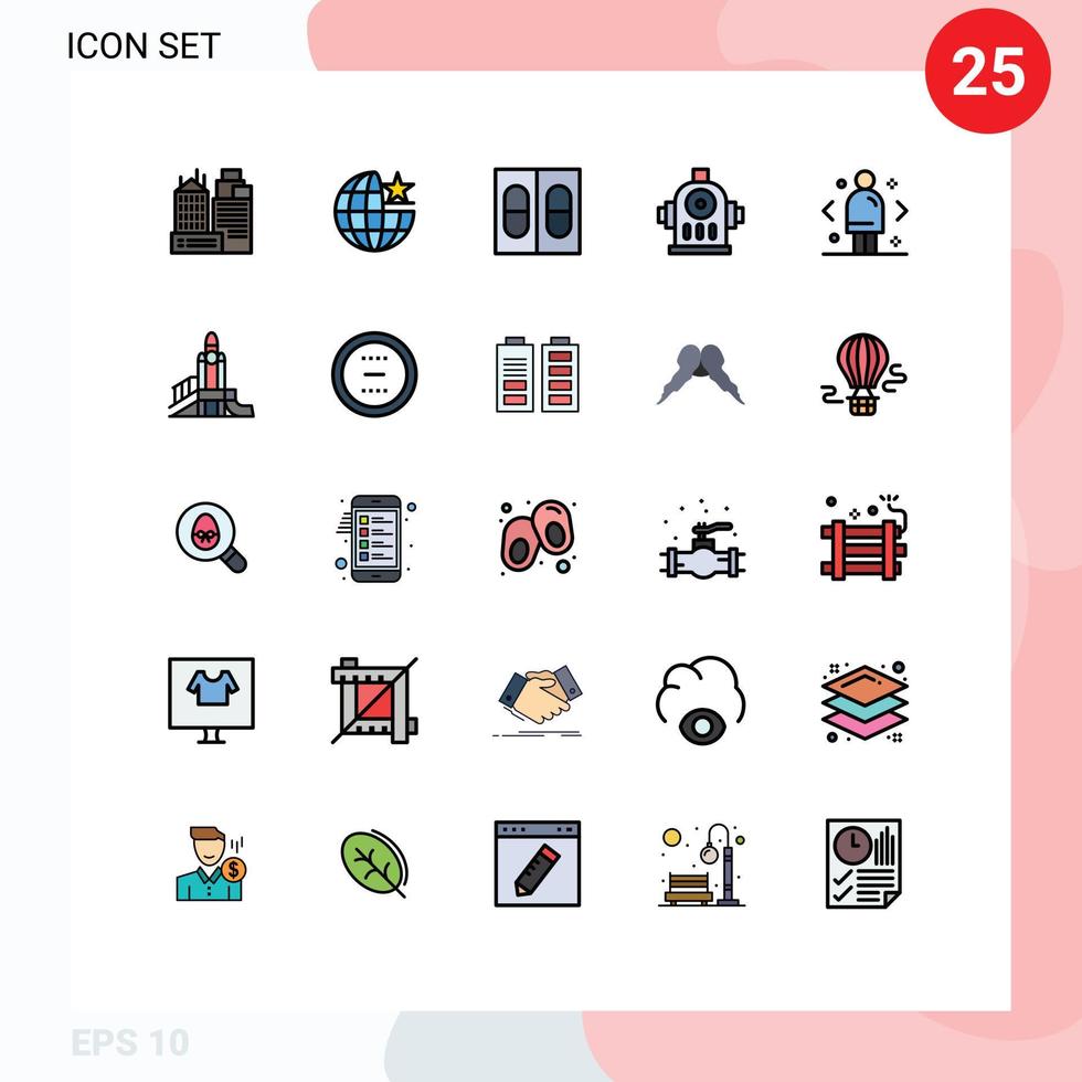 satz von 25 modernen ui-symbolen symbole zeichen für richtung vergleichen medizingeschäft hydrant editierbare vektordesignelemente vektor