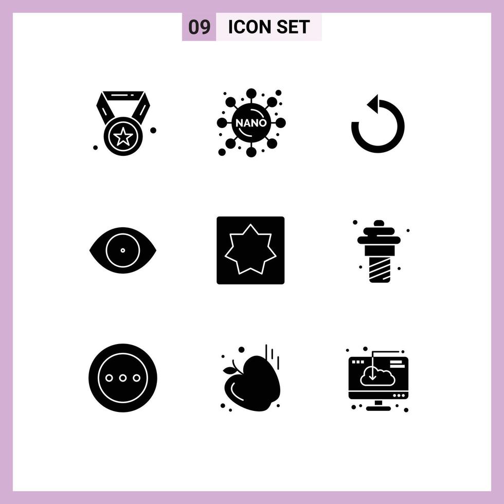 uppsättning av 9 modern ui ikoner symboler tecken för geometri bebis ladda om syn ansikte redigerbar vektor design element