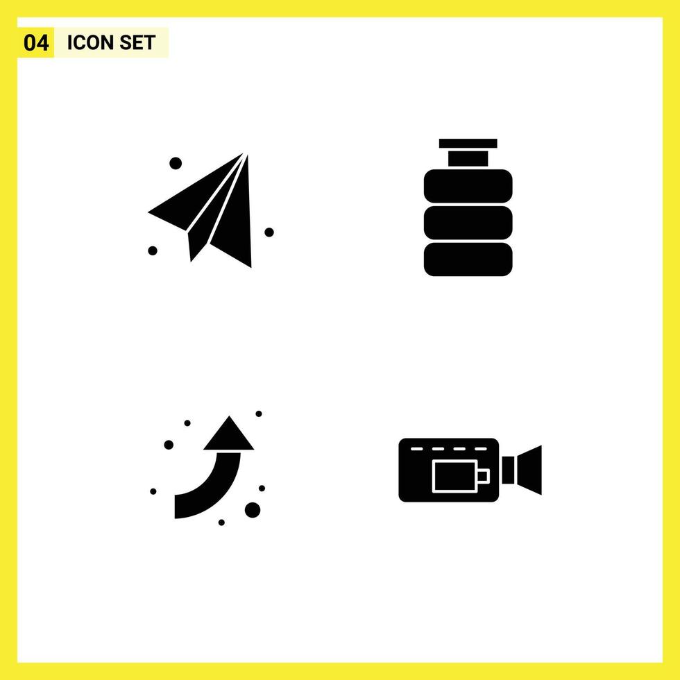 Stock Vector Icon Pack mit Linienzeichen und Symbolen für zurück zur Schule Pfeile Flasche Drink Cam editierbare Vektordesign-Elemente