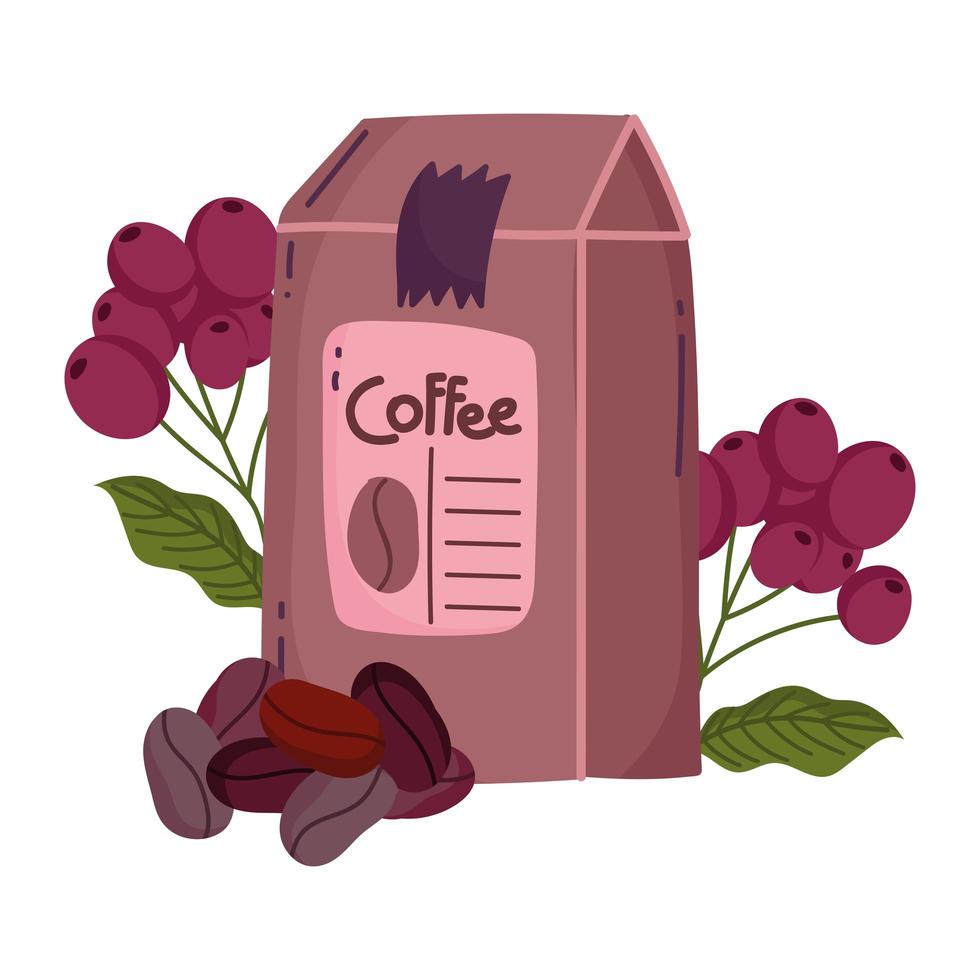 Kaffeezubereitungsmethoden, Verpacken von Produktsamen und trockenen Körnern vektor