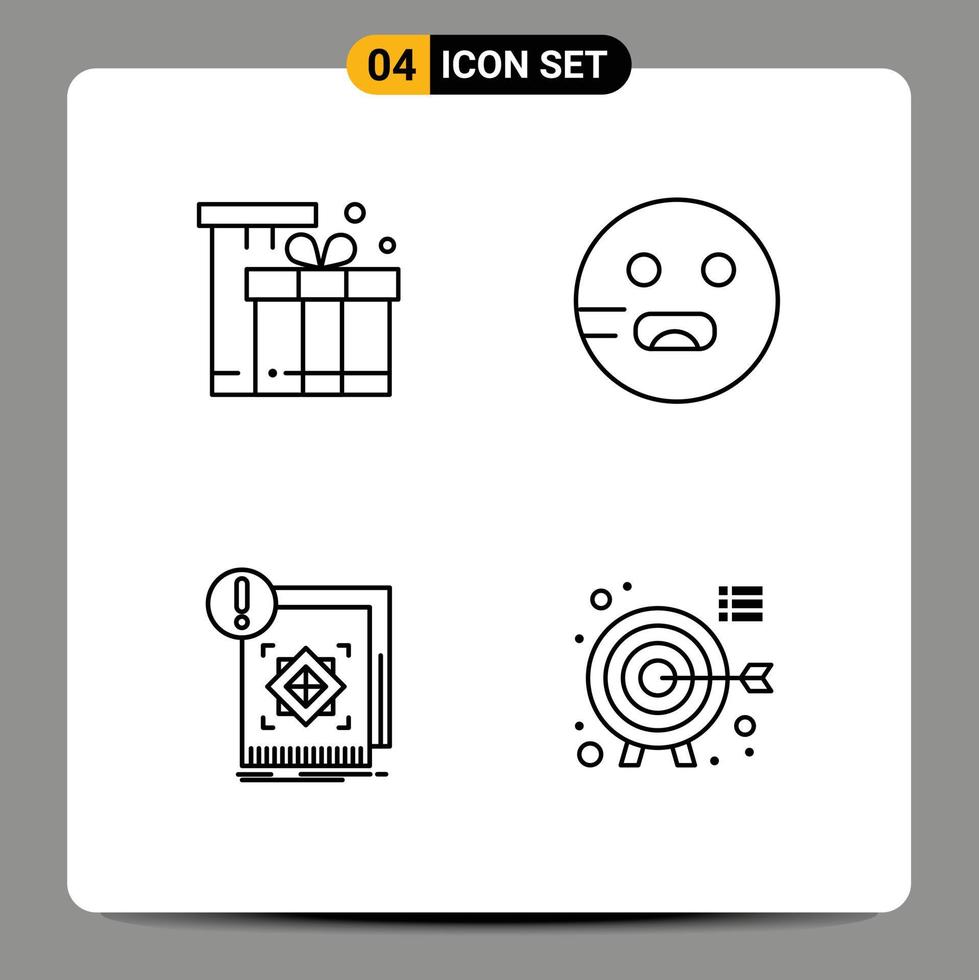 modern uppsättning av 4 fylld linje platt färger pictograph av gåva strukturera eid emot infrastruktur redigerbar vektor design element