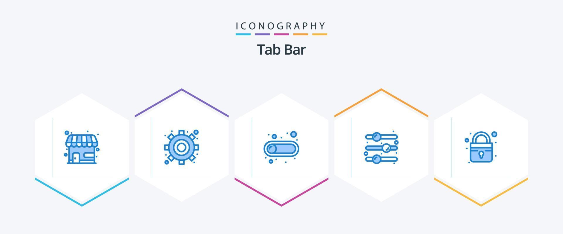 flik bar 25 blå ikon packa Inklusive säkra. stängd. knapp. toggle växla. av vektor