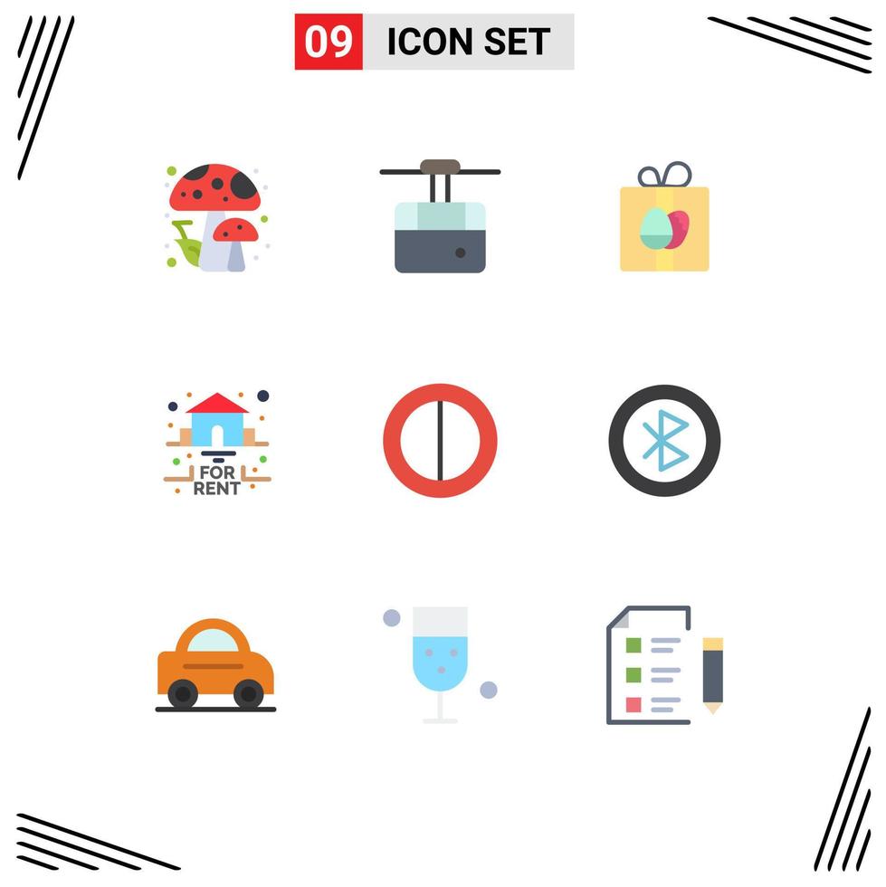 9 kreativ ikoner modern tecken och symboler av Blåtand färger låda hyra för redigerbar vektor design element