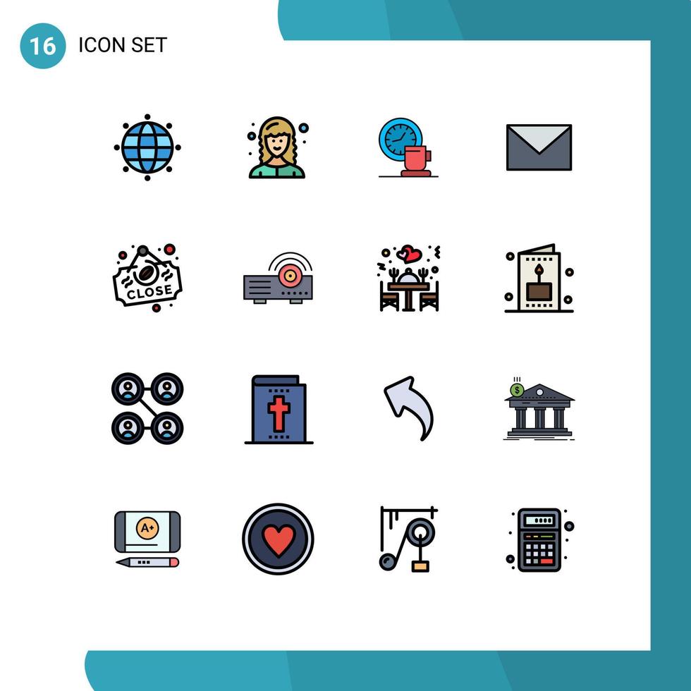 universell ikon symboler grupp av 16 modern platt Färg fylld rader av styrelse sand ha sönder post SMS redigerbar kreativ vektor design element