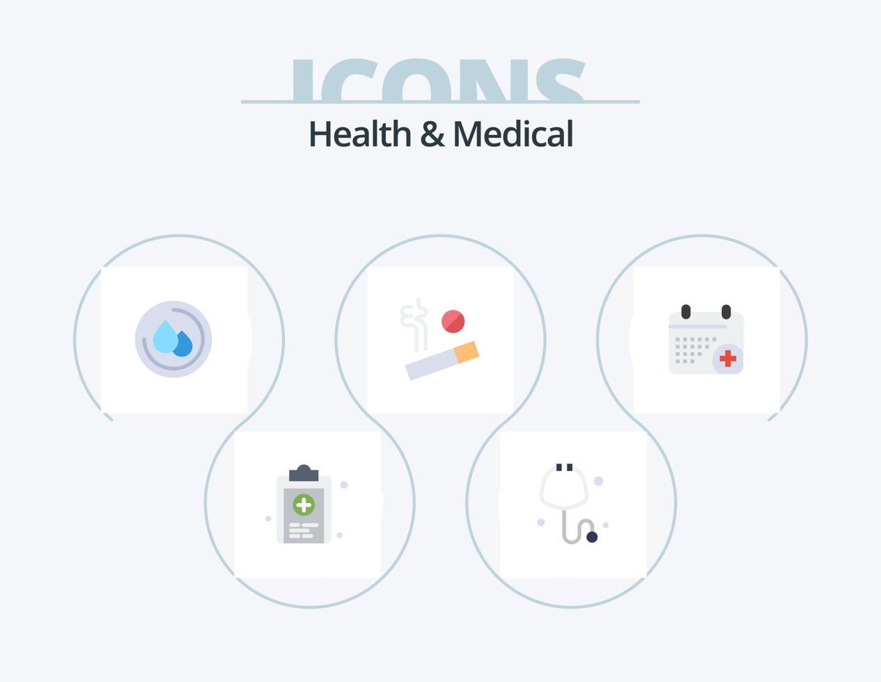 hälsa och medicinsk platt ikon packa 5 ikon design. . datum. sloka. kalender. rökning vektor