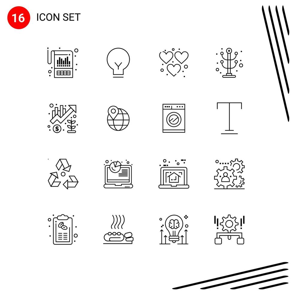 mobil gränssnitt översikt uppsättning av 16 piktogram av Diagram interiör ui möbel spela redigerbar vektor design element