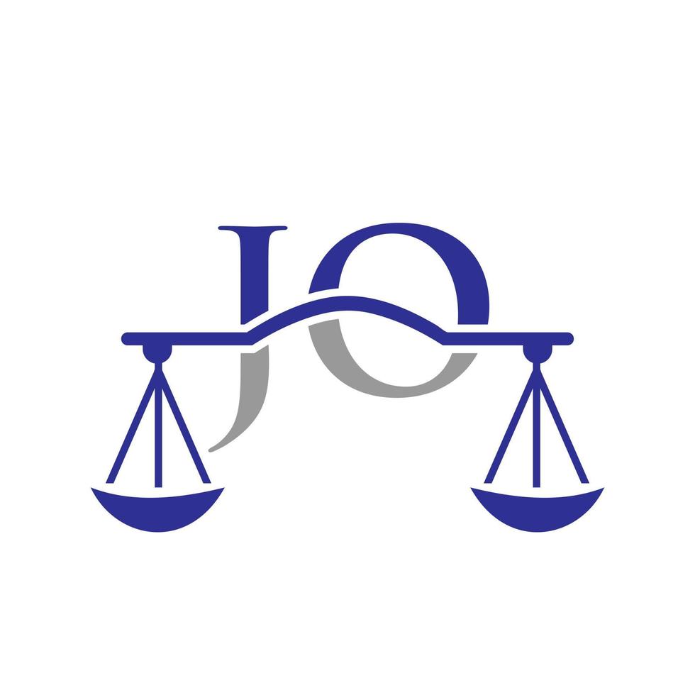 letter jo anwaltskanzlei logo design für anwalt, justiz, rechtsanwalt, legal, anwaltsservice, anwaltskanzlei, skala, anwaltskanzlei, anwaltsunternehmen vektor