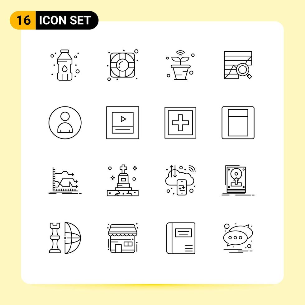 Gruppe von 16 skizziert Zeichen und Symbole für analytische bearbeitbare Vektordesign-Elemente der Naturkarte menschlicher Daten vektor