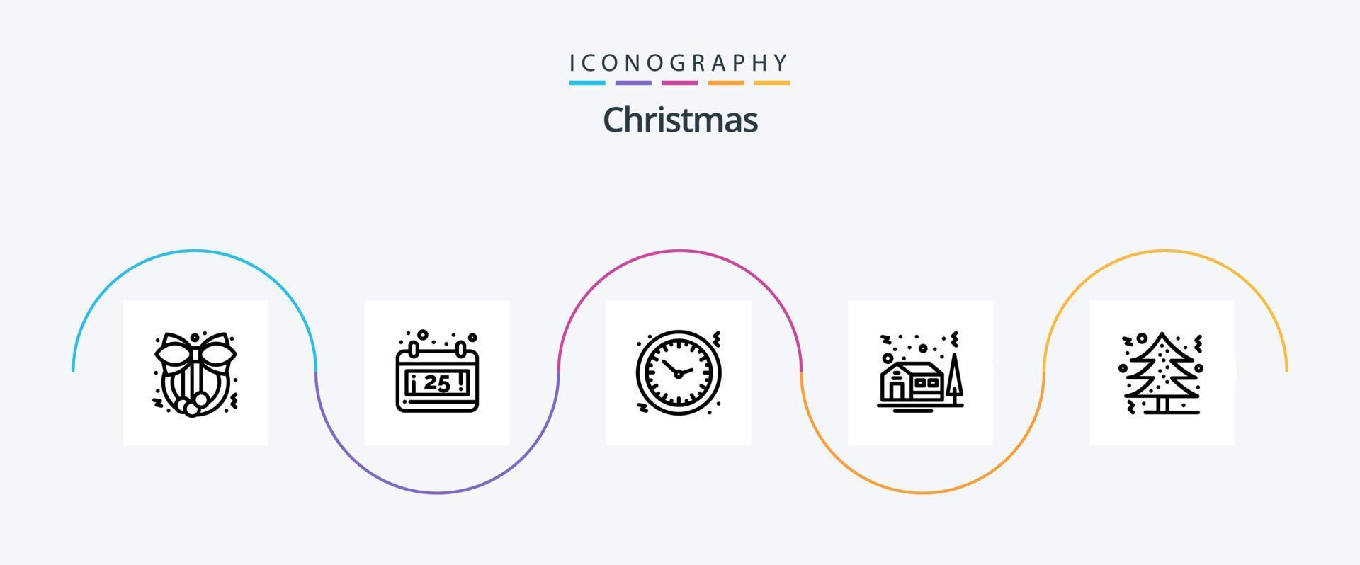 Christmas Line 5 Icon Pack inklusive Feiertage. Weihnachten. Ferien. Winter. Weihnachten vektor