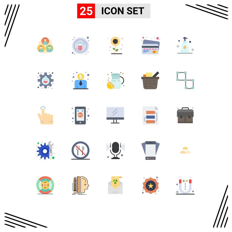 uppsättning av 25 modern ui ikoner symboler tecken för rena rengöring jordbruk betalning kort redigerbar vektor design element