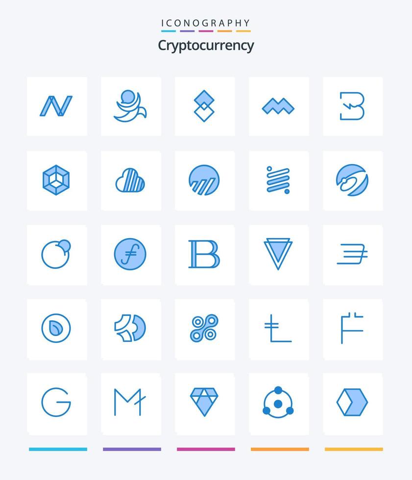 kreativ kryptovaluta 25 blå ikon packa sådan som crypto valuta. mynt. mynt. brista. crypto valuta vektor