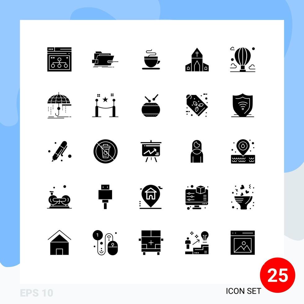 fast glyf packa av 25 universell symboler av äventyr påsk tech hus kopp redigerbar vektor design element