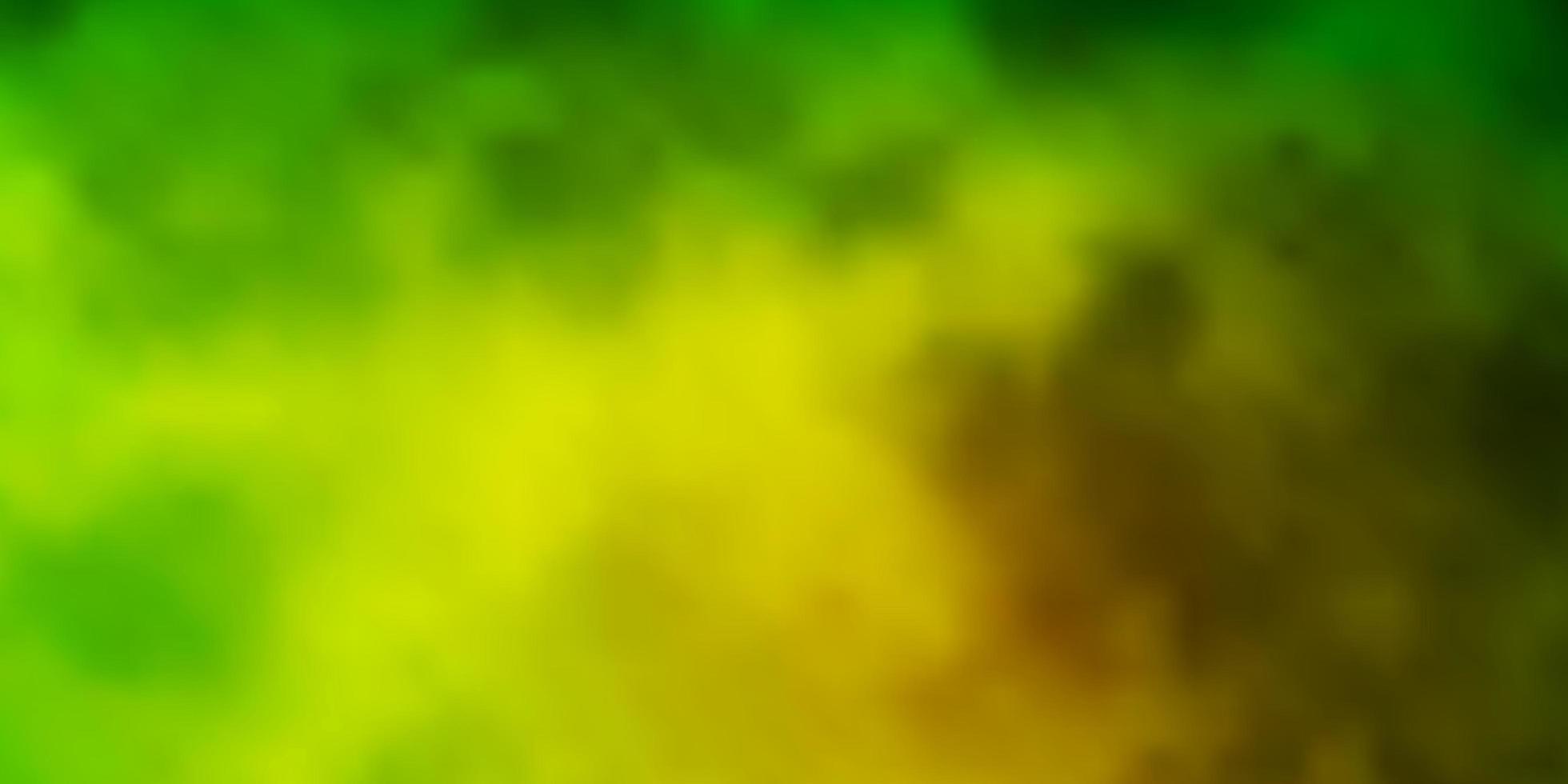 mörkgrön, gul vektorlayout med molnlandskap. vektor