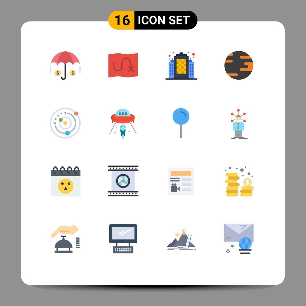 redigerbar vektor linje packa av 16 enkel platt färger av utomjording sol- systemet verklig planeter kretsande bana redigerbar packa av kreativ vektor design element