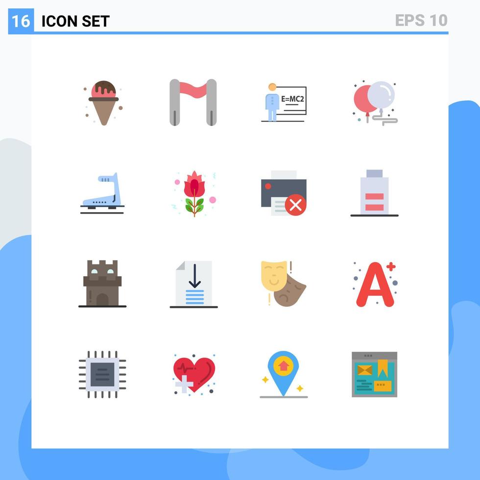 piktogram uppsättning av 16 enkel platt färger av löpband löpning lärare maskin firande redigerbar packa av kreativ vektor design element