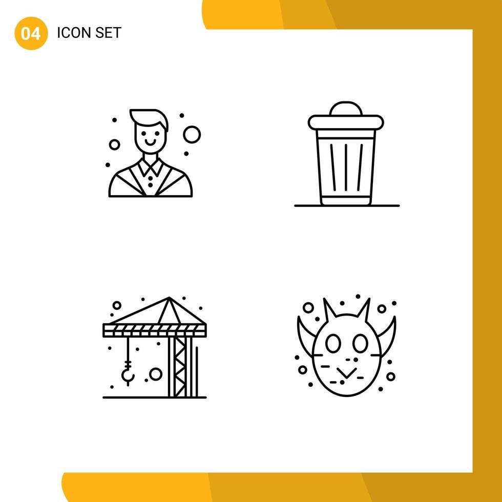 4 kreativ ikoner modern tecken och symboler av advokat konstruktion advokat kraft arg redigerbar vektor design element