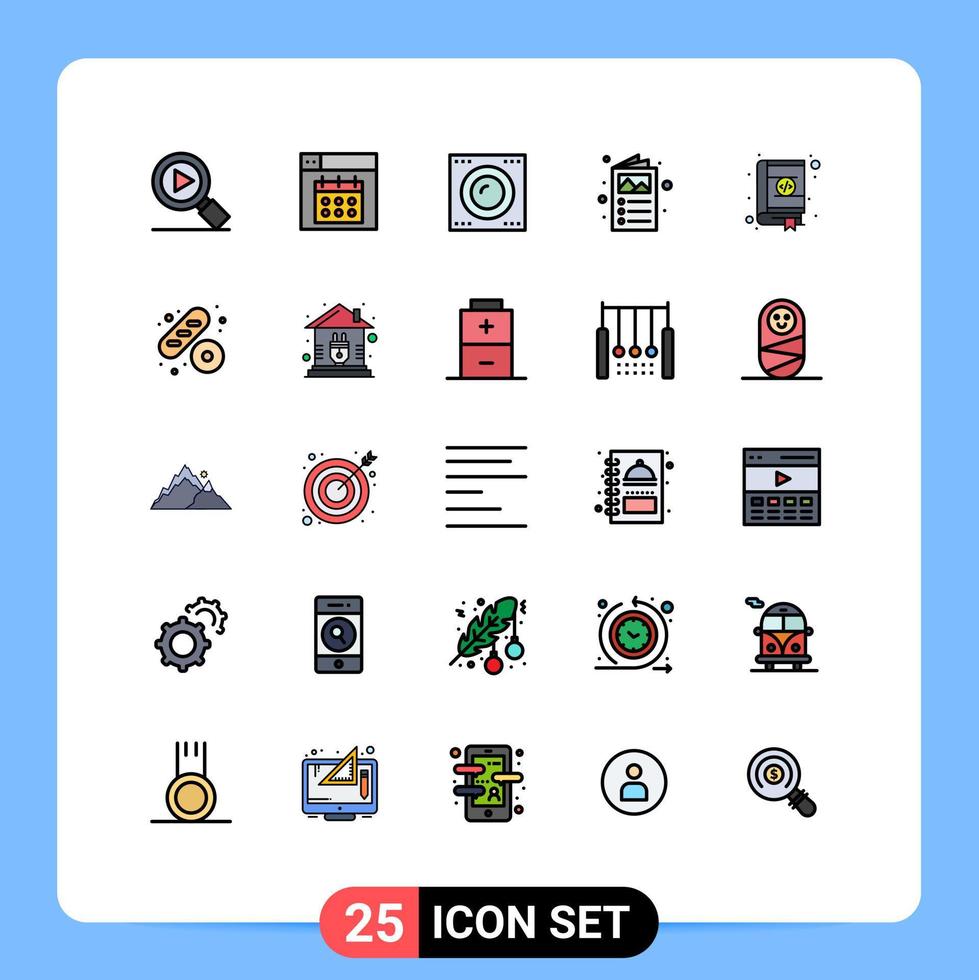 uppsättning av 25 modern ui ikoner symboler tecken för kontakter bok gadgetar katalog broschyr redigerbar vektor design element