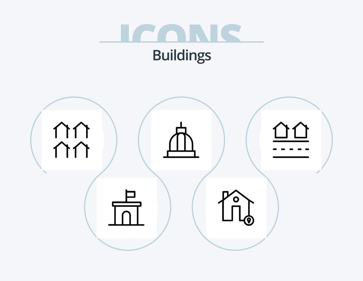 Gebäude Linie Icon Pack 5 Icon Design. Gebäude. die Architektur. Elektrizität. Residenz. Haus vektor
