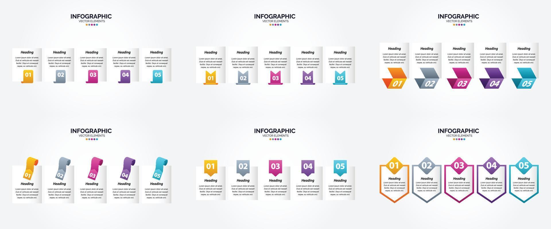 flaches Designset der Vektorillustrations-Infografiken für Werbebroschürenflieger und -zeitschrift vektor