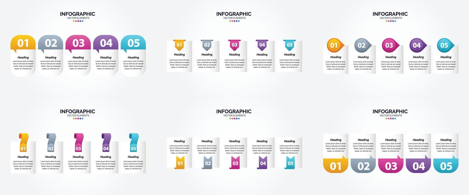 flaches Designset der Vektorillustrations-Infografiken für Werbebroschürenflieger und -zeitschrift vektor