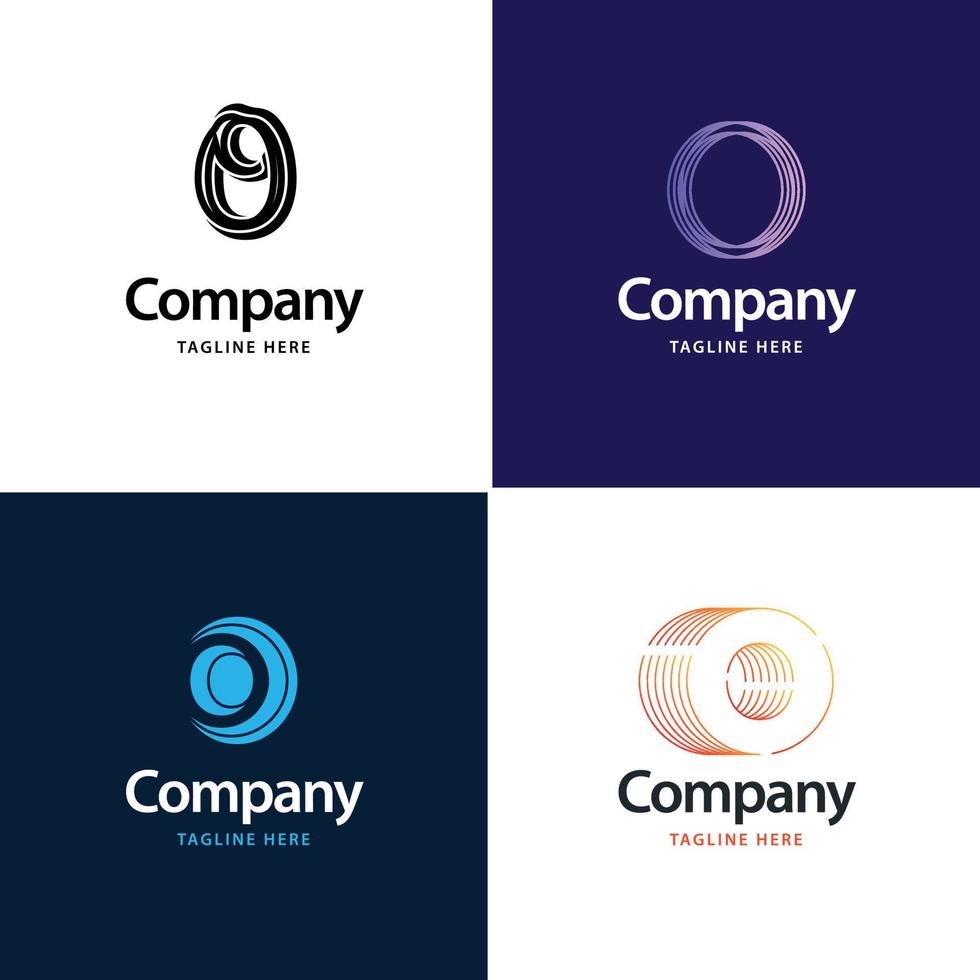 buchstabe o big logo pack design kreatives modernes logo-design für ihr unternehmen vektor