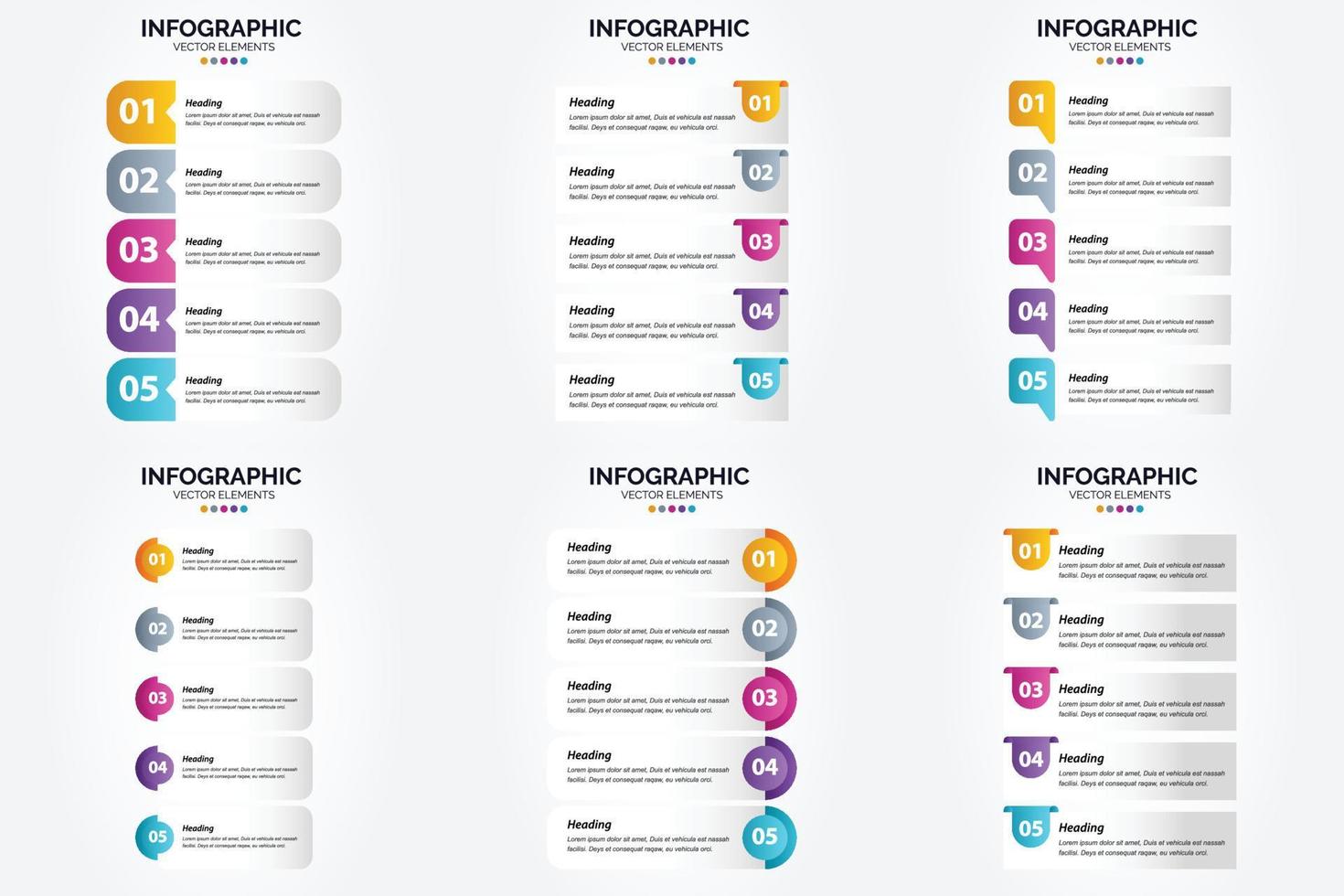 flaches Designset der Vektorillustrations-Infografiken für Werbebroschürenflieger und -zeitschrift vektor