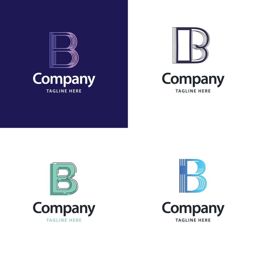 Buchstabe b großes Logo-Pack-Design kreatives modernes Logo-Design für Ihr Unternehmen vektor