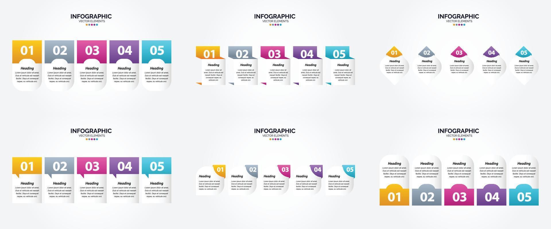 flaches Designset der Vektorillustrations-Infografiken für Werbebroschürenflieger und -zeitschrift vektor