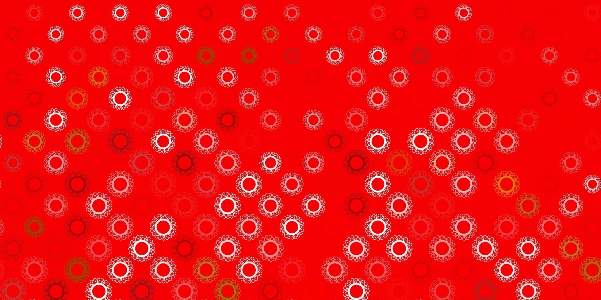 mörkgrönt, rött vektormönster med coronaviruselement. vektor