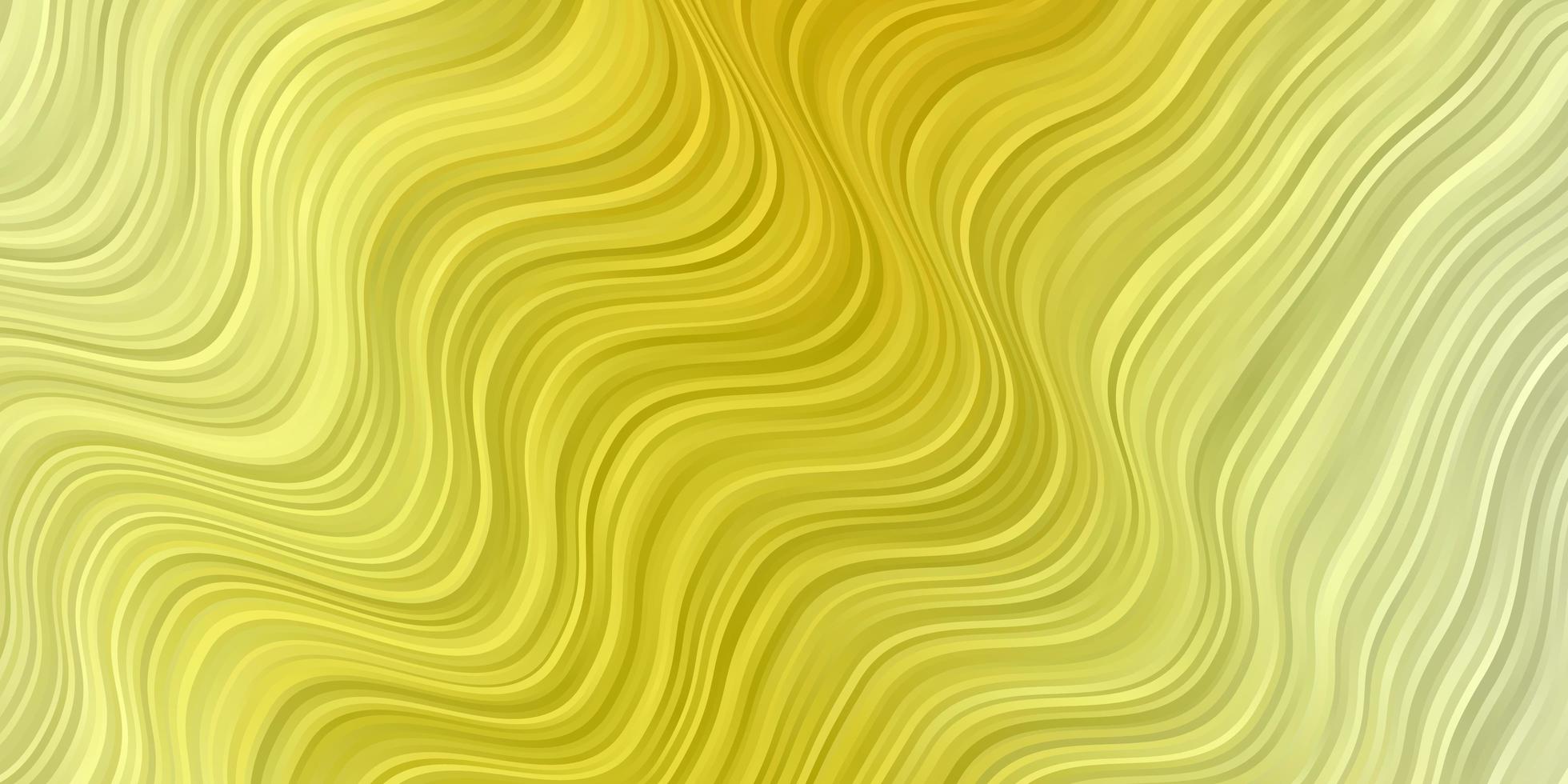hellgrüner, gelber Vektorhintergrund mit Kurven. vektor