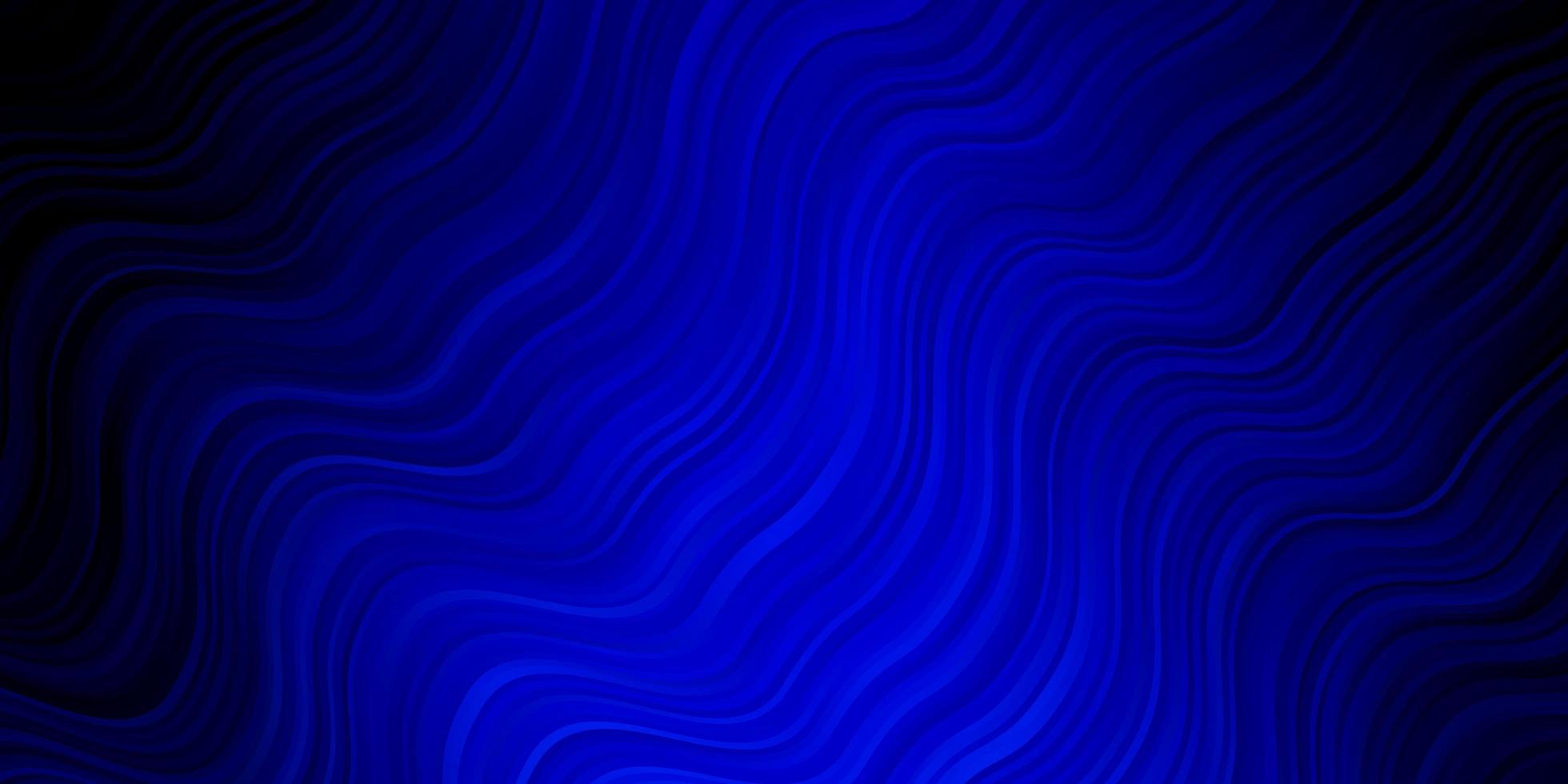 dunkelblauer Vektorhintergrund mit gebogenen Linien vektor