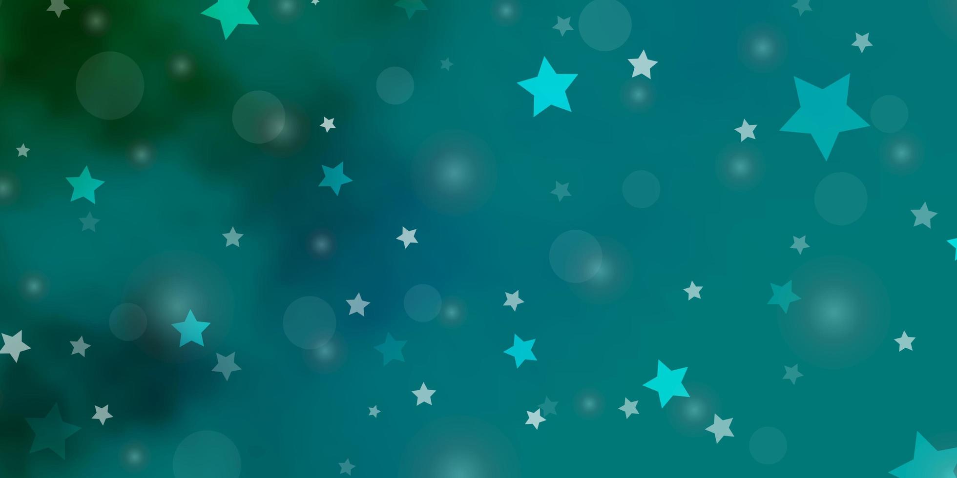 hellblaue, grüne Vektorbeschaffenheit mit Kreisen, Sternen. vektor