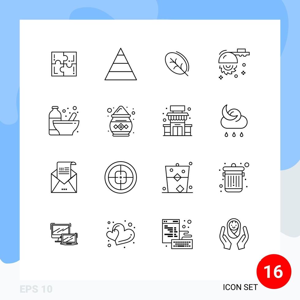 16 universell översikt tecken symboler av flaska fick syn på ekologi skärande blad redigerbar vektor design element