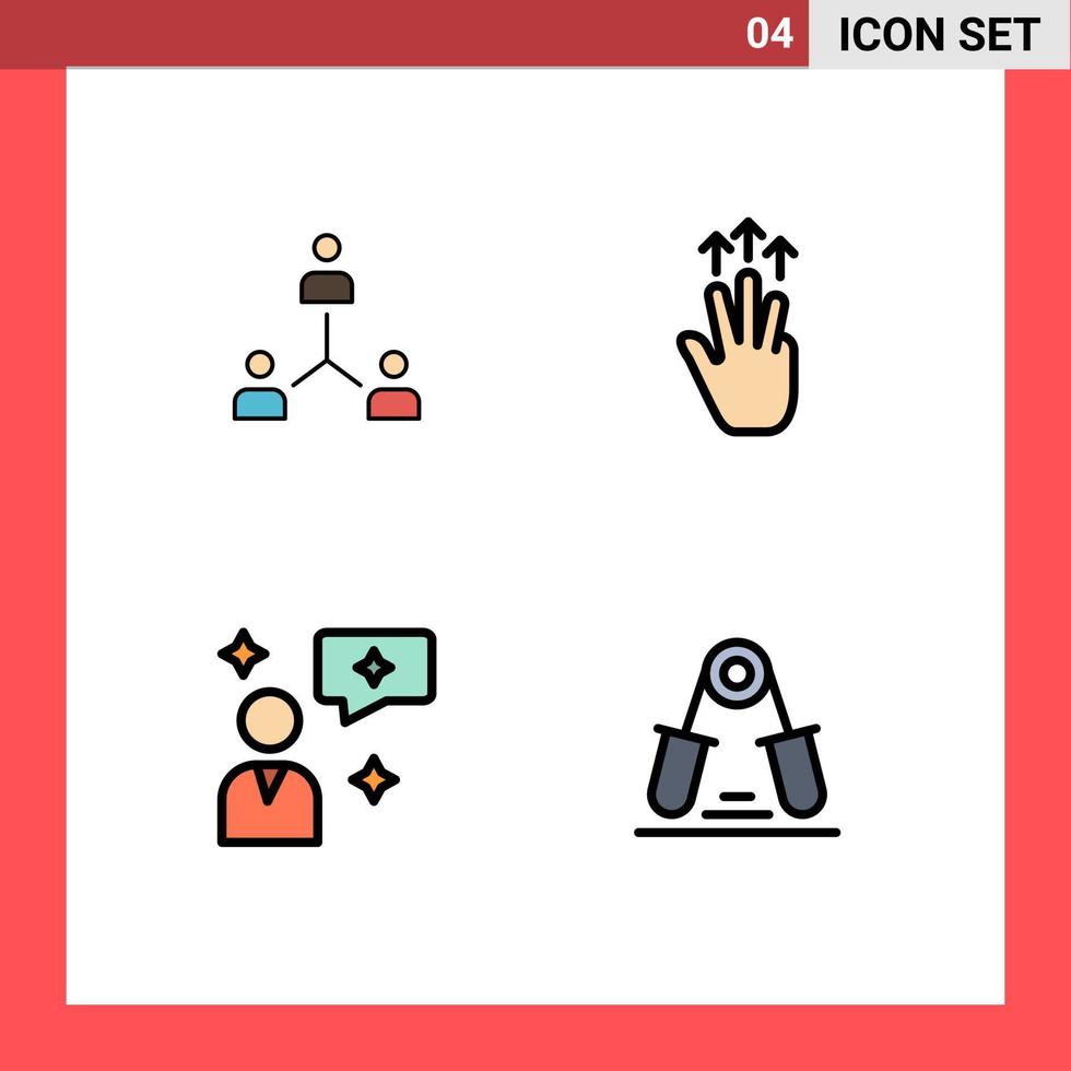 uppsättning av 4 modern ui ikoner symboler tecken för strukturera mobil grupp team Rör redigerbar vektor design element