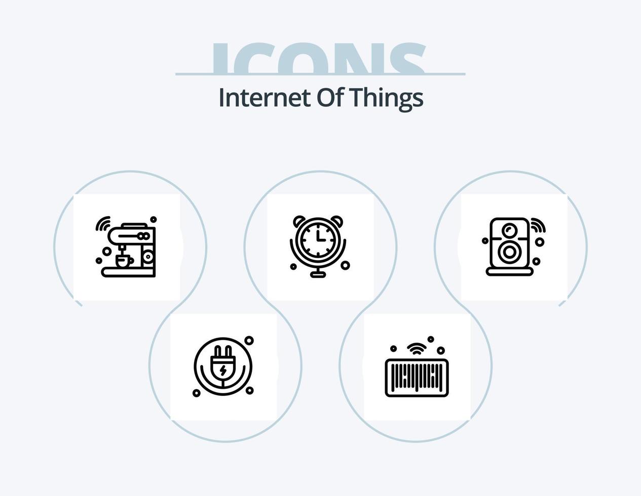 Internet der Dinge Linie Icon Pack 5 Icon Design. Internet der Dinge. iot. Verbindungen. Internet der Dinge. Einkaufstasche vektor