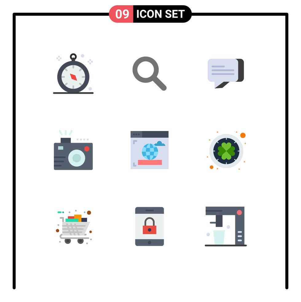 modern uppsättning av 9 platt färger och symboler sådan som webb browser kommunikation sommar Foto redigerbar vektor design element