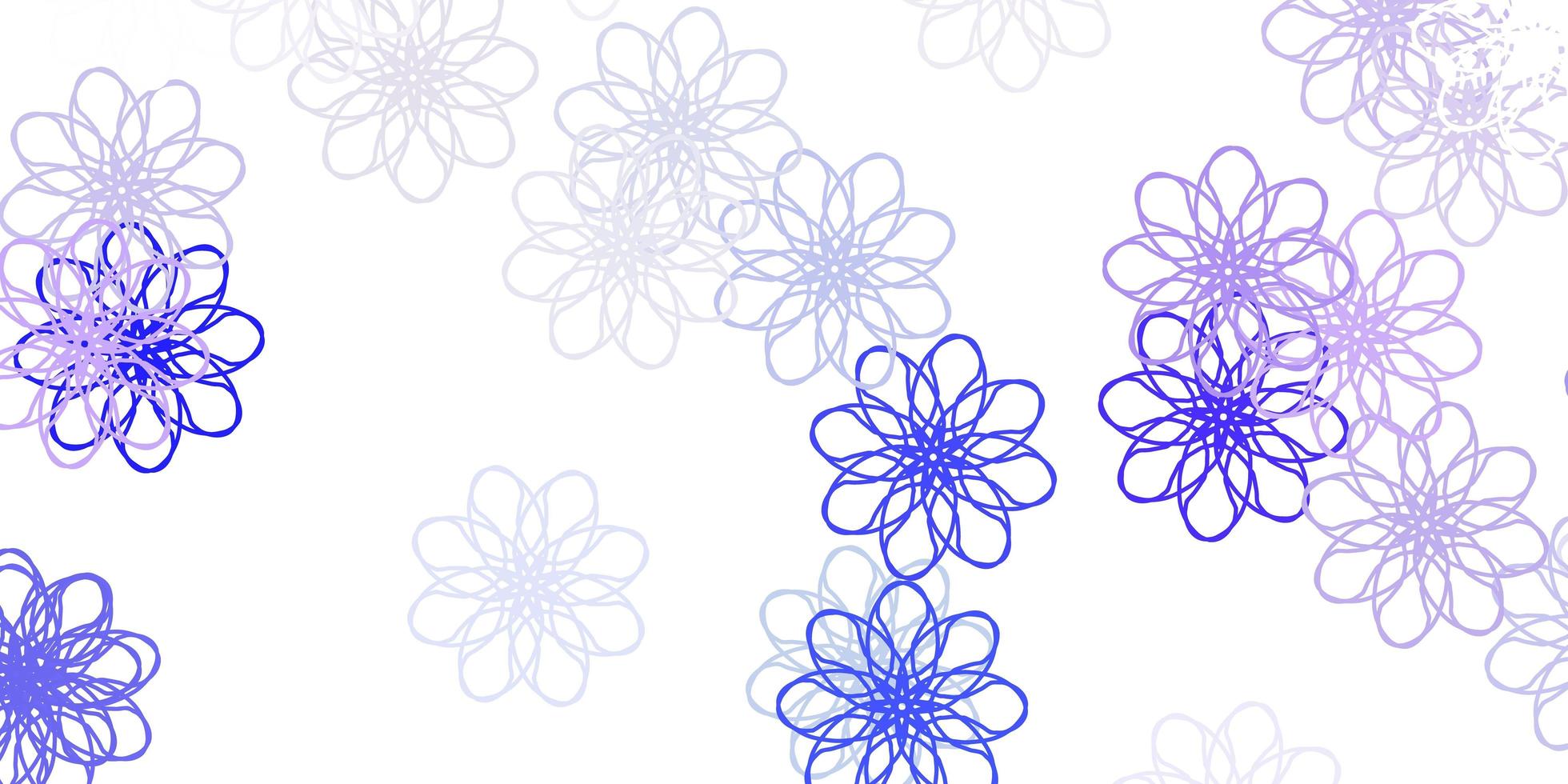 ljus lila vektor doodle mönster med blommor.