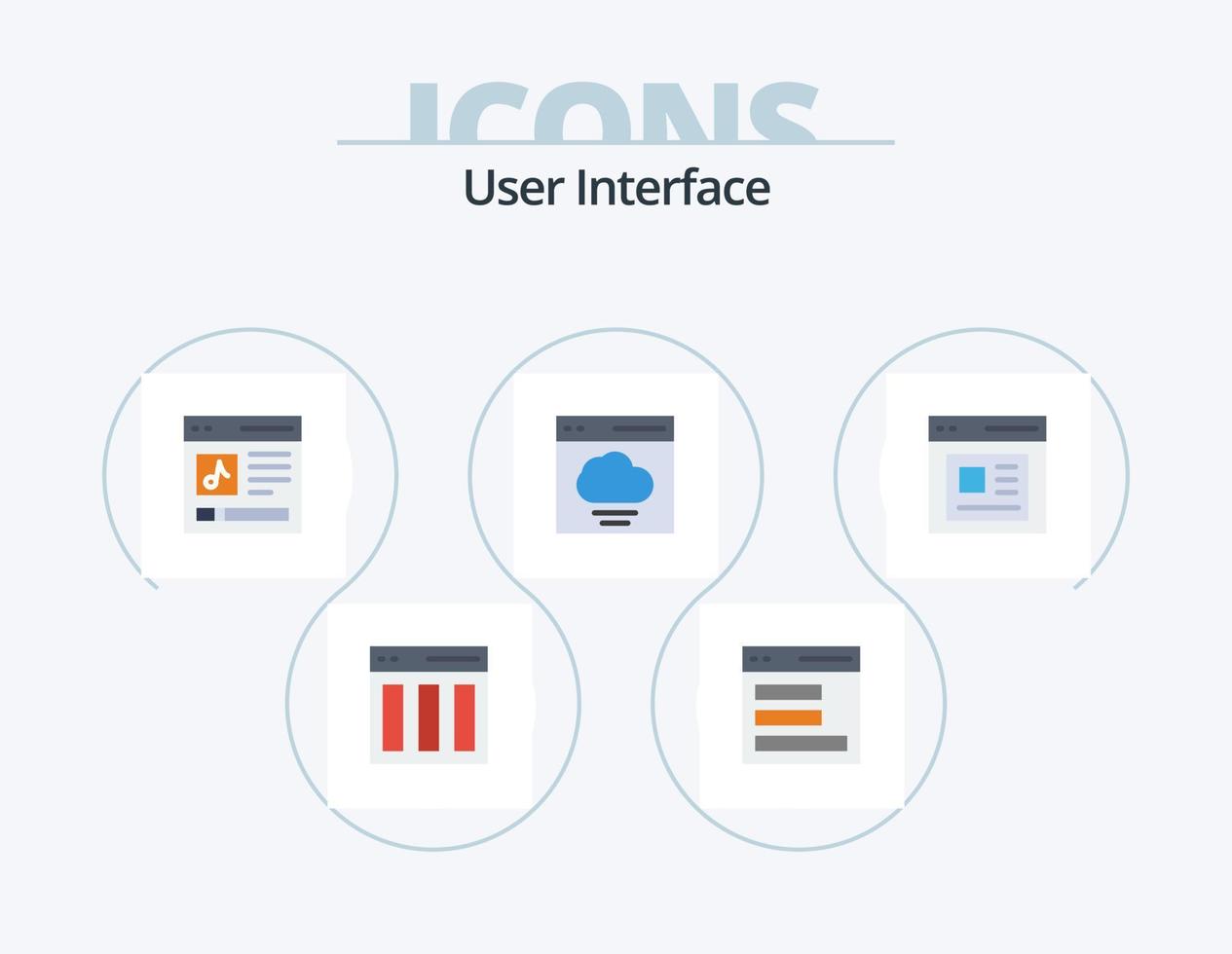 Benutzeroberfläche flach Icon Pack 5 Icon Design. Schnittstelle. Wolke. Benutzer. Benutzer. Schnittstelle vektor